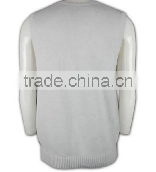ISO9001/BSCI Manufature High Quality Light Grey Stylish Striped Knitted Vest photo-4
