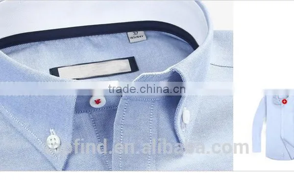Classic 100% Cotton Oxford Long Sleeve With Button Down Collar Workwear Shirt for Men photo-3