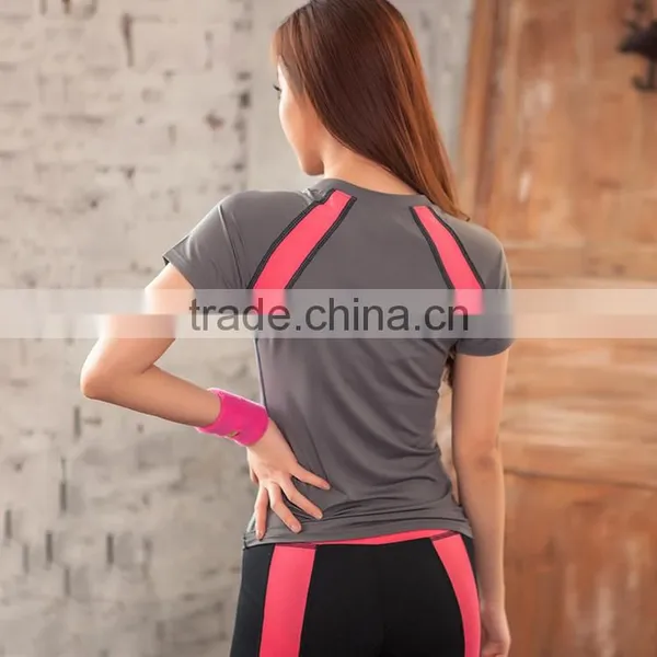 Women Beathable Elastic Dry Fit Fitness Tops photo-5