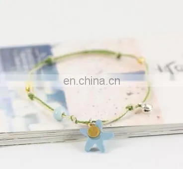Simple Cartoon Bracelet Female Ceramic Small Adorn Article Bell Bracelets Lovely Couples Jewelry Birthday Gift photo-5
