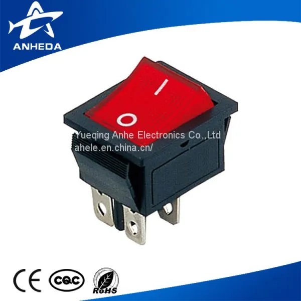 High Quality 20a 125v 16a 250v ac Kcd4 Hy12 Red Black Rocker Switch T85 photo-2