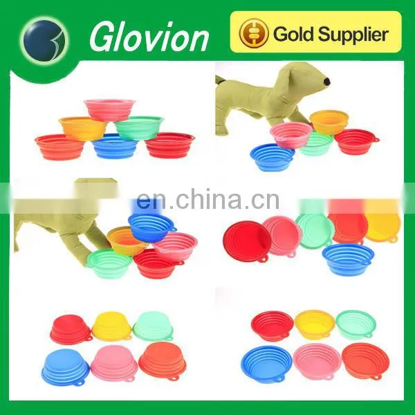Glovion Foldable Pet Bowl Non-toxic Colorful Silicone Folding Pet Bowl Friendly Pet Bowl