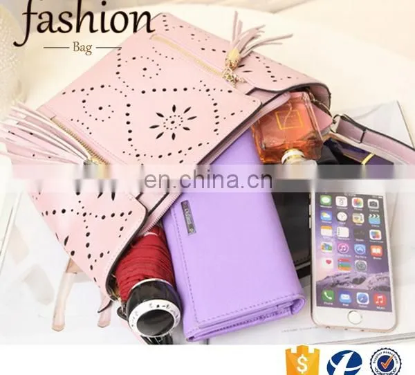 CR High Reputation Manufacture Handbags Latest Model Tassel Bag Long Strap Hollow Pattern Shoulder Bag Handmade Leather Bags photo-5