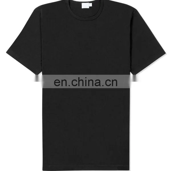 2017 Cotton Soft Fabric Black Half Sleeve Plain T-shirt