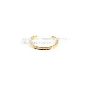 Stainless Steel Bangle Grooved Cuff Bracelet for Women Girl Jewelry, Yellow Gold Decorated