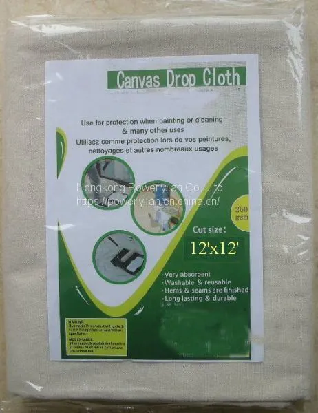 9 x 12ft Canvas Drop Cloth China Supplier Cotton Drop Sheet photo-2