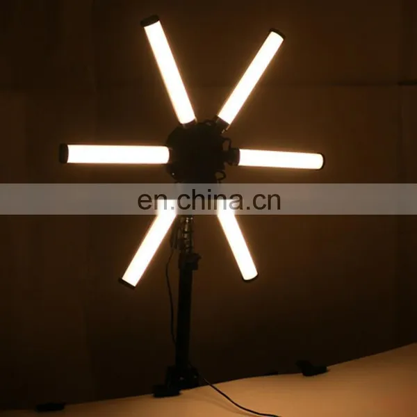 26 Inch LED Live Light Portable Battery External Shooting Anchor Light Six Arm Six Tube Photography Beauty Live Light photo-3