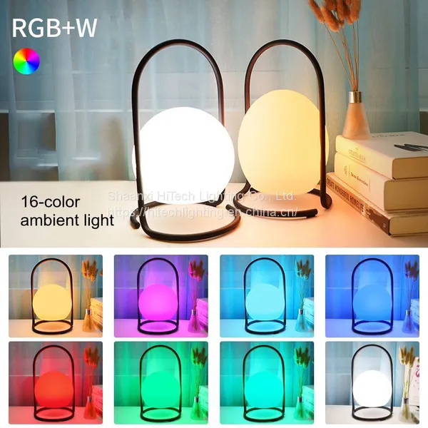 Portable USB Rechargeable Table Lamp 16 Color Change With Remote Control Glowing LED Square Ball Night Light photo-3
