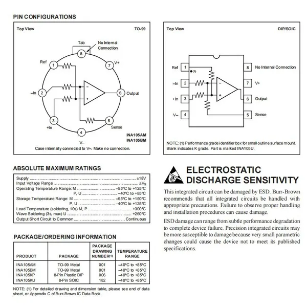 INA105KU/2K5 SOIC-8 Operational Amplifier TI Original Stock photo-3