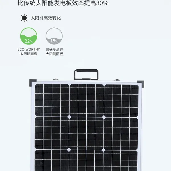 Tempered Glass 200w Single Crystal Solar Panel Photovoltaic Panel Outdoor Foldable Power Generation Panel Household Power Adapter photo-2
