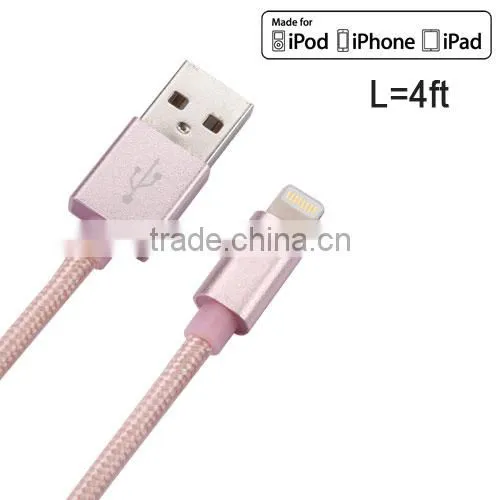 MFI Cable For Iphone 6s Charger Cable For Iphone 5se Rose Gold photo-2