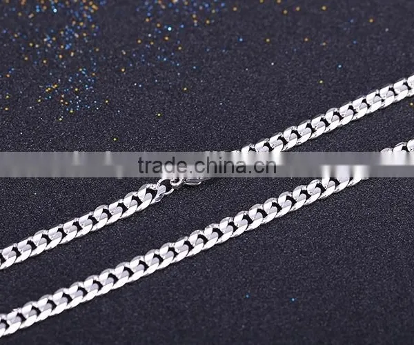 2015 Wholesale Fashion Jewelry Rhodium Plated Curb Chain Necklace photo-4