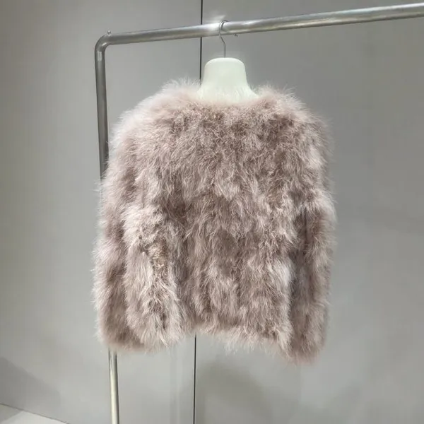 Autumn and Winter Clothing, European and American Ostrich Fur Short Jacket, Long Sleeved Fur Jacket, Fur Jacket photo-2