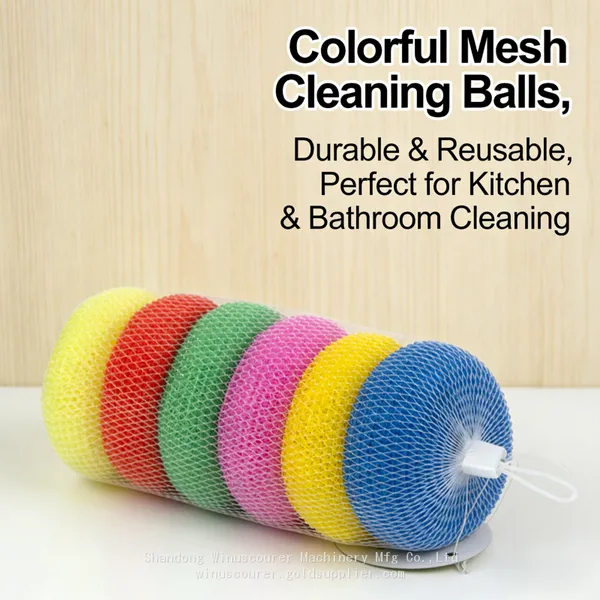 6pcs Pack Plastic Mesh Scourer Galvanize Mesh Scourer for Restaurant Kitchen