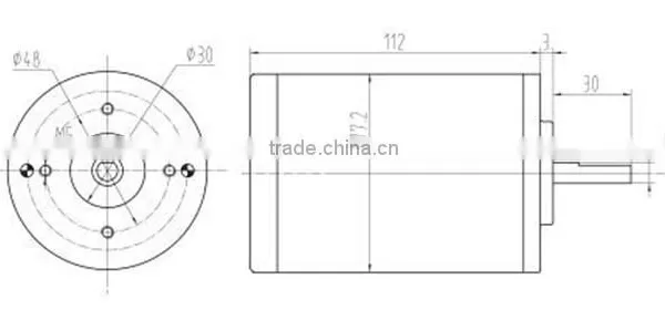 Low Speed High Torque dc Motor for Golf Trolley ZY7712Z photo-2