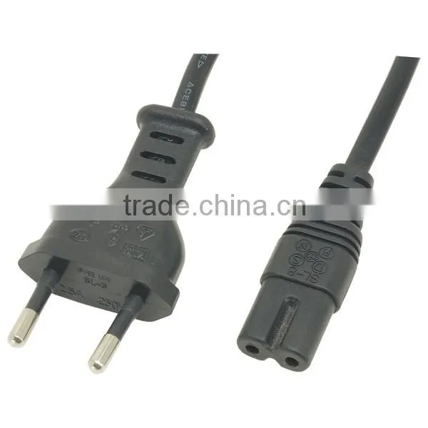 Convenient&Safe&Practical 1m Euro 2 Pin Power Plug Lead to IEC C7 (Figure of 8 FIG8) 1 Metre EU Cable Cord photo-3