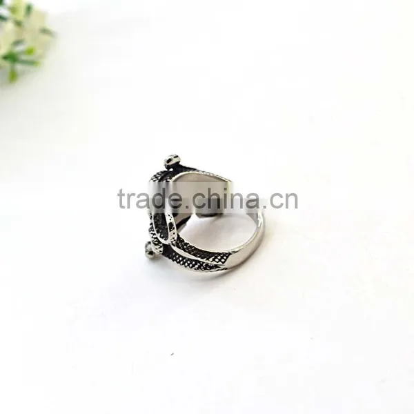 Stainless Steel Big Eye Snake Ring Men's Punk Rock Jewelry Ring photo-4