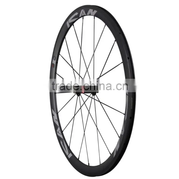 Wide 23mm Clincher 38C Carbon Fiber Road Bike Wheelset With Novatec Light 291 Hubs photo-3