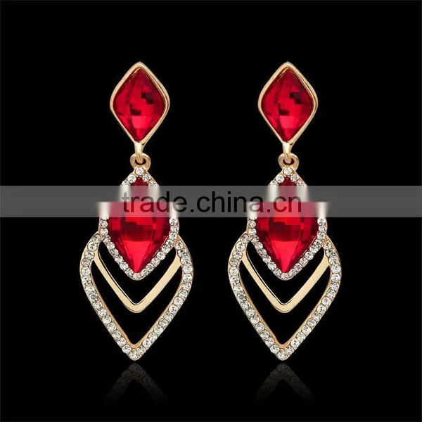 2016 New Arrival Crystal Drop Earrings For Women Brinco Wedding Earring Vintage Boucles Oreille Ruby-jewelry photo-6