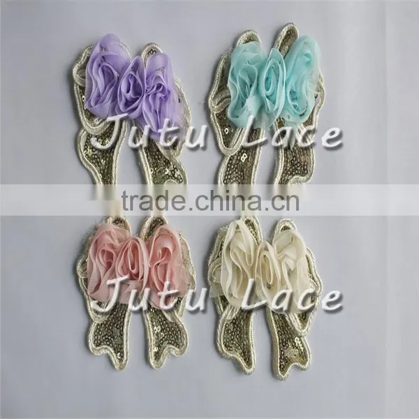IN Stock 5 INCH Shabby Fabric Flowers Hair BOW Accessory photo-3