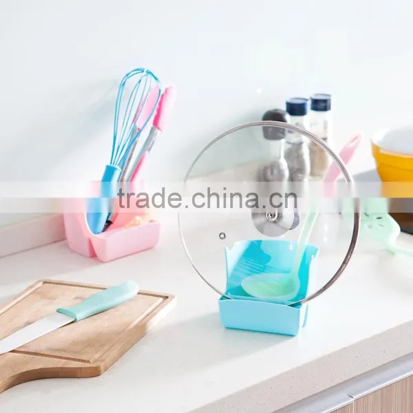 Kitchen Multipurpose Pot Cover Frame With Water Pan Spongy Spoon Storage Rack