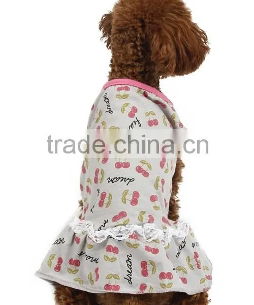 Cute Cherry Design High Quality Female Small Dog Clothes Made in China photo-5