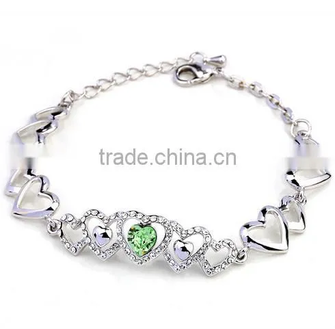 Luxy Heart Shape Bracelet,AB Rhinestone Bracelet For Women photo-5