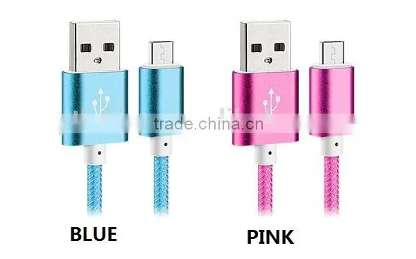 METAL SHELL FAST SPEED NYLON BRAIDED USB CHARGER CABLE FOR ANDROID photo-3