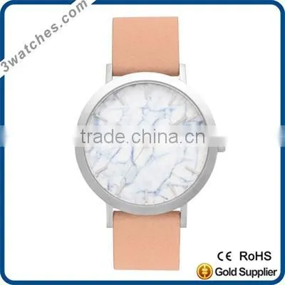 Marble Stone Dial Watch Lady Watch Stainless Steel Watch Quartz Watch Waterproof Genuine Leather Band OEM ODM Women Watches