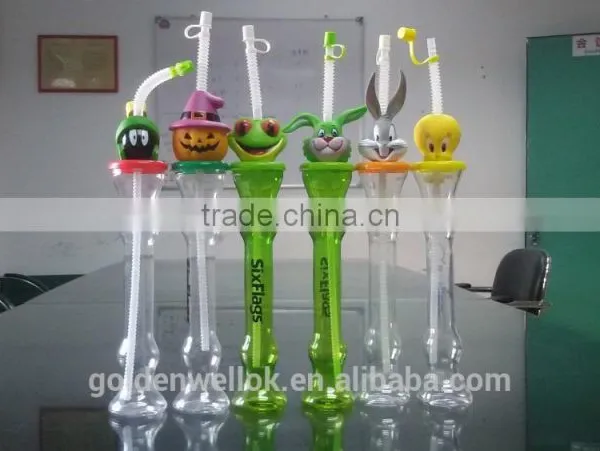 300ml PET Yard Cup /plastic Straw Drinking Cups photo-3