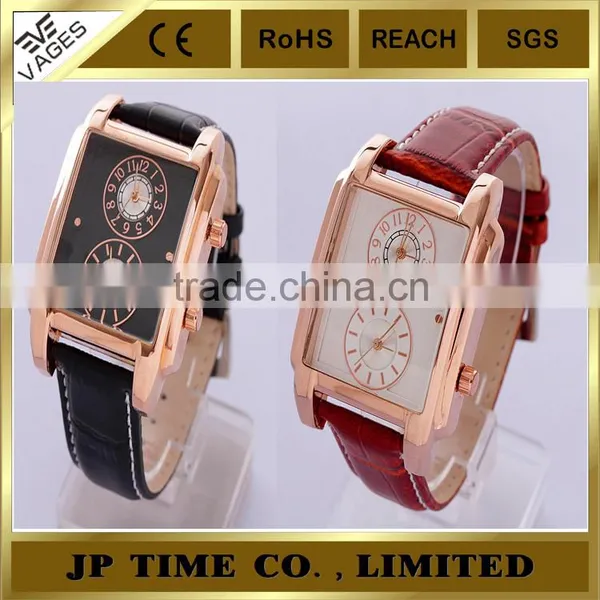 Quamer Watch Dual Time Two Time Zone Quartz Watch Fashion Women Men Watch photo-2