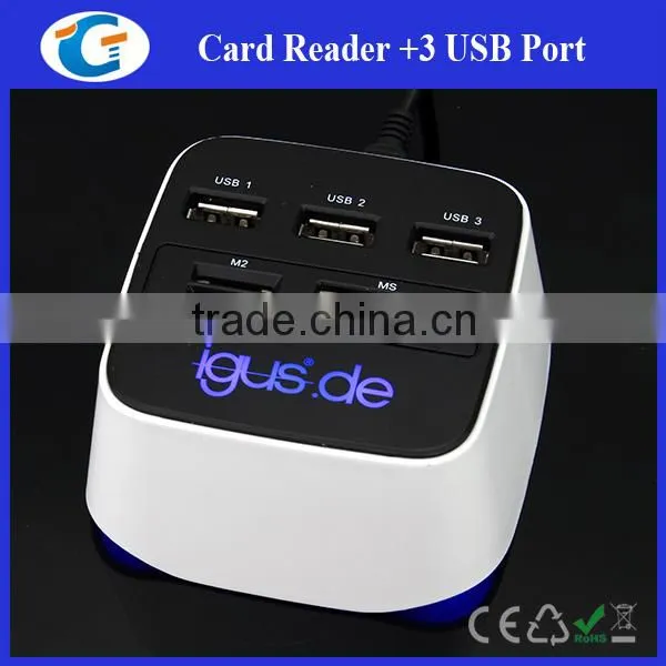 ABS Case Led Logo USB 2.0 3 Port Hub photo-4