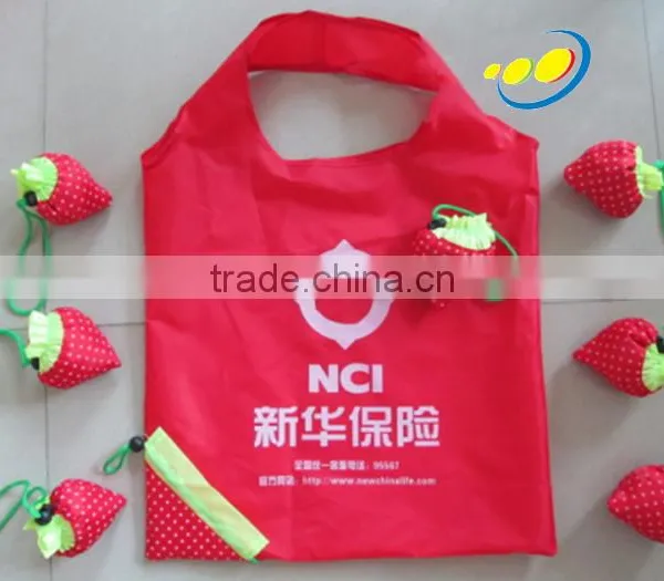 Colorful Foldable Nylon Shopping Bag Strawberry Bag photo-6