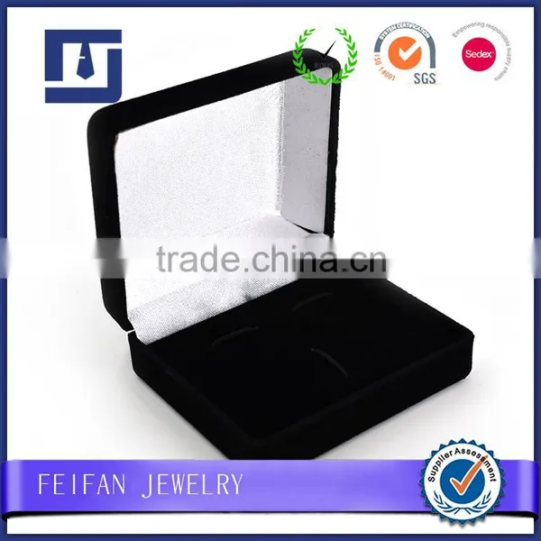 Wholesale Newest Black Velvet Cufflinks Box Packaging Box photo-2