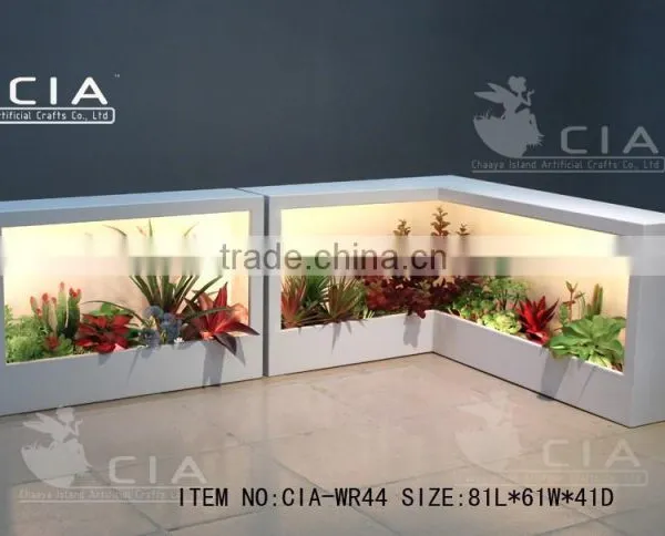 Green Art Preserved Plants Art Framed Artifiical Grass Wall Art With Lights