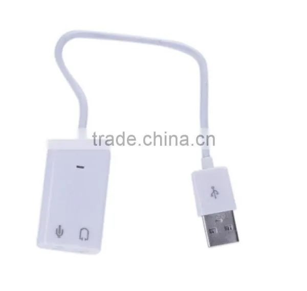 USB 2.0 Virtual 7.1 Channel Audio 3D Sound Card Adapter With Cable line for Notebook