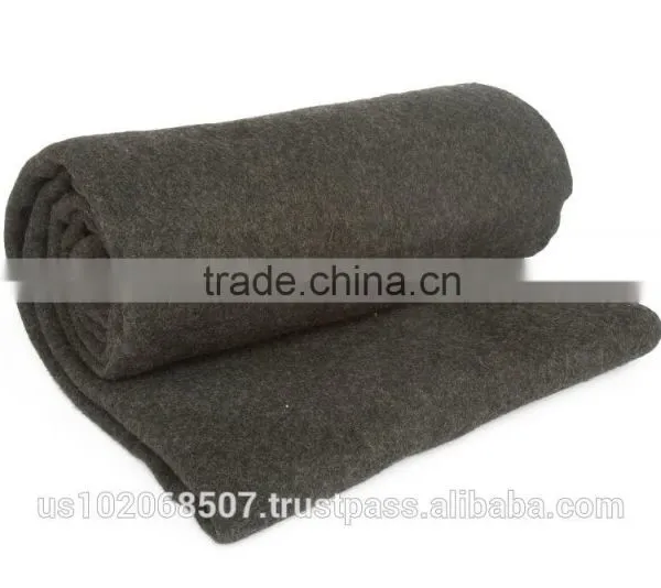 KEMP USA GREY BLANKET 80% WOOL