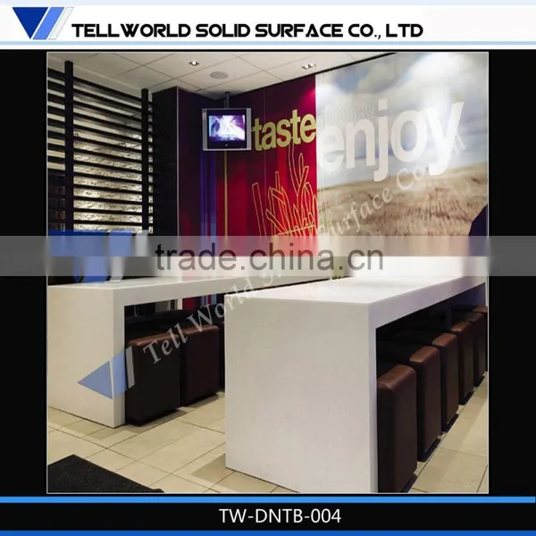 Commercial Fast Food Shop Modern Grey Marble Dining Table Prices photo-2
