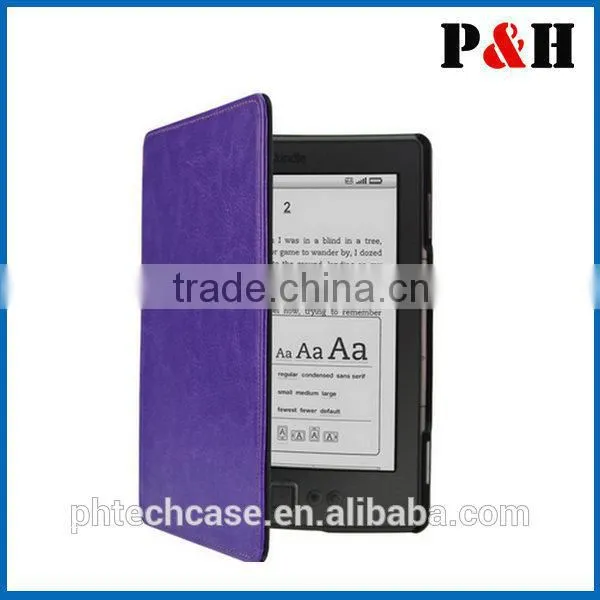 Leather Case Cover Wallet for Amazon Kindle 4, Lagging Leather Case, PU Leather Case photo-5
