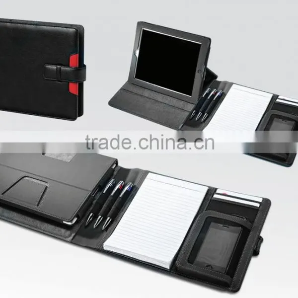 PU Material Folder Left is for Pad,ringt is Writing Pad With Pen Clip