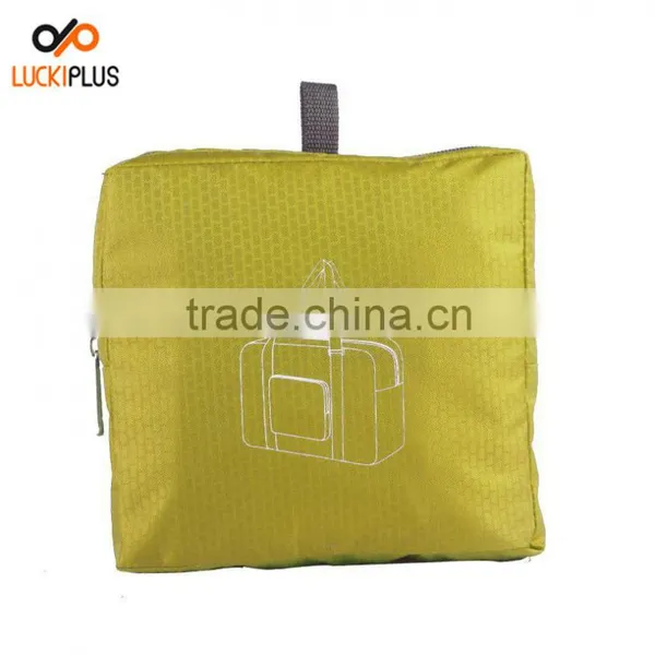 Luckiplus Foldable Travel Duffel Bag Luggage Sports Gym Water Resistant Nylon Yellow photo-6