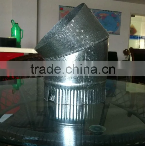 CE and Galvanized Chimney Pipe Single Wall Chimney 45 Degree Elbow for Wood Burning Stove