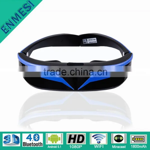 Support Wifi and Bluetooth Android 1080p Full HD Virtual Screen Video Goggles
