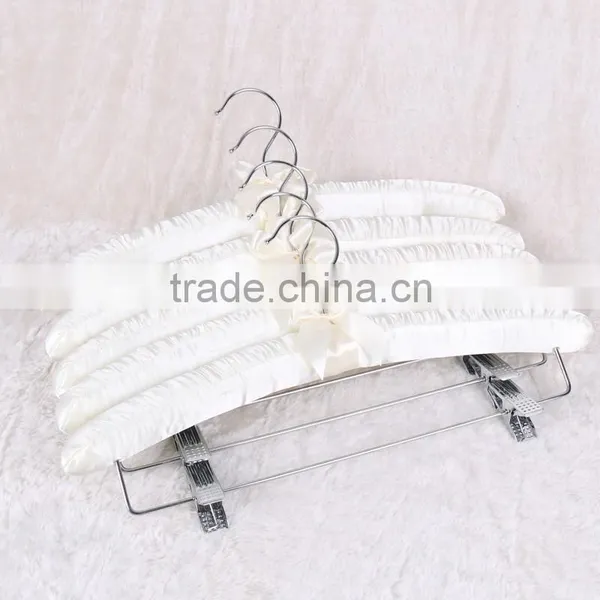 Fashion Hotel Clothes Satin Hanger With Fabric Cover /leave no Trace photo-3