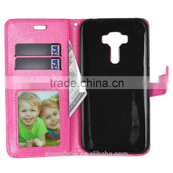Cell Phone PU Leather Flip Card-slot Case for ASUS ZenFone 3 ZE552KL 5.5 photo-4