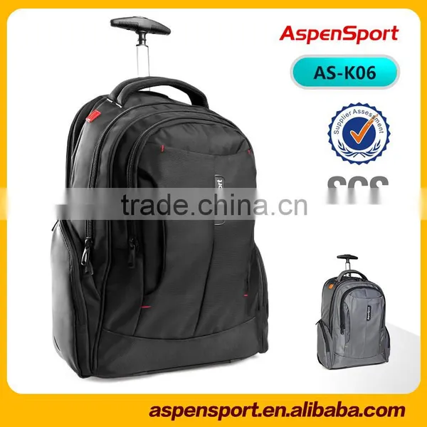 Wholesale 1680D Polyester Water Resistant Business Trolley Laptop Backpack Trolley School Bag
