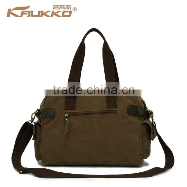 Vintage Canvas Shoulder Bag For Girls Lady Handbag Lady Tote Bag Shoulder Bags For College Khaki Color photo-4