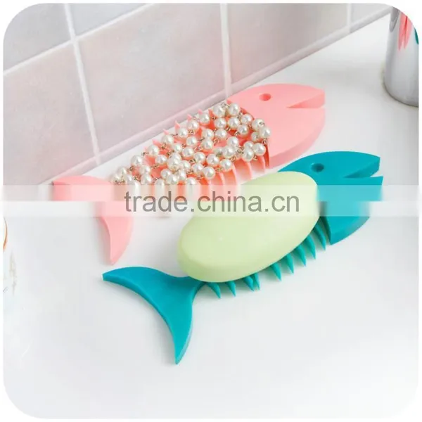 Creative Design Fish Bone Silicone Bar Soap Holder photo-4
