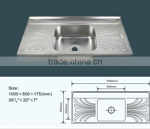JZ-367 Factory Supply 1m Stainless Steel Kitchen Sink photo-2