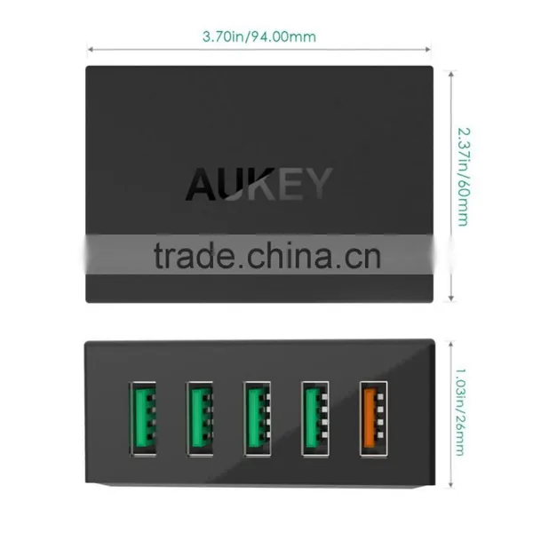 Aukey Quick Charge 2.0 54W 5 Ports USB Desktop Charging Station Wall Charger,EU Plug photo-2